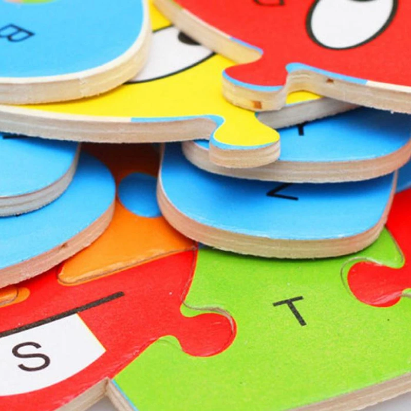 Детские головоломки деревянные игрушки строительные с цифрами алфавита в форме