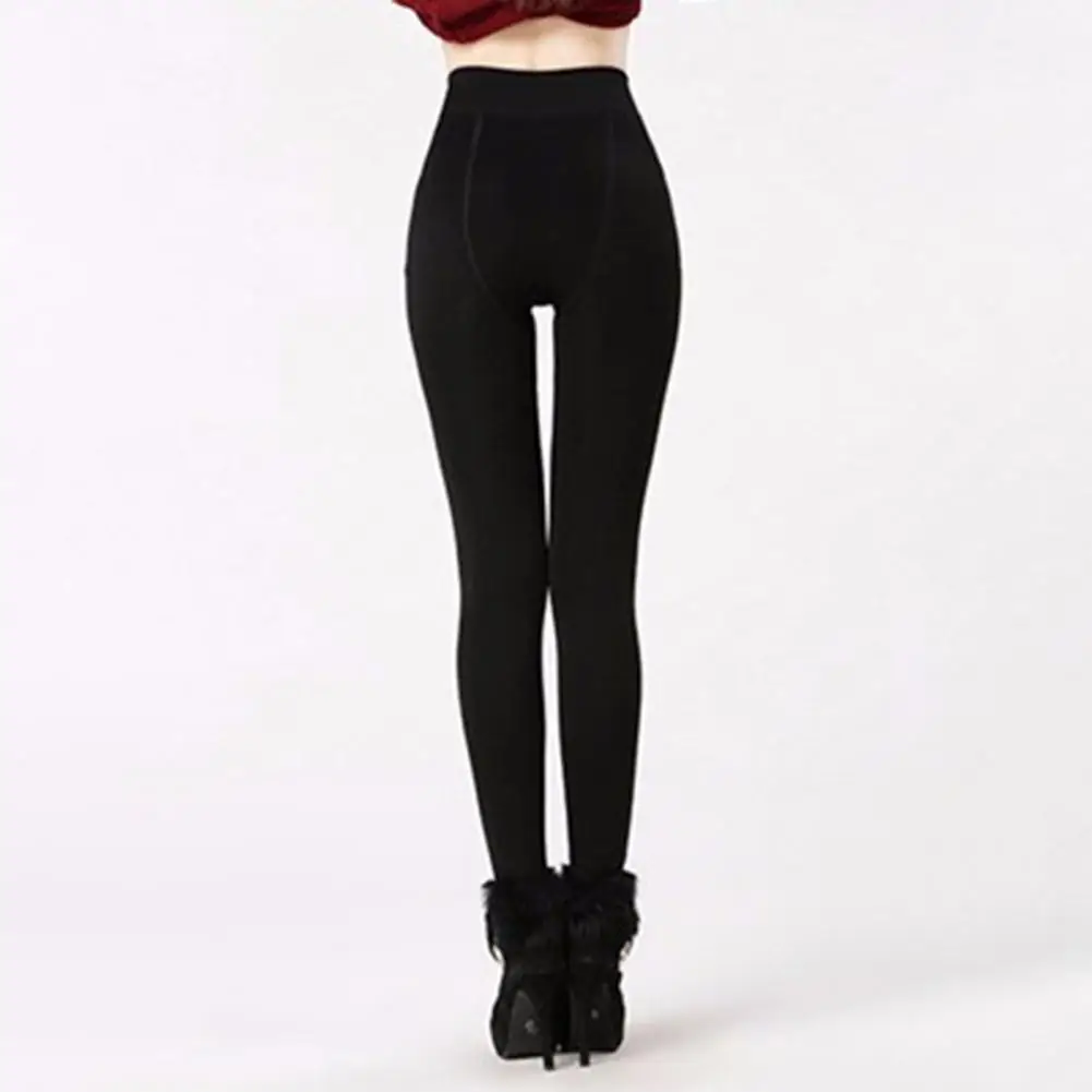 

Anti-slack High Elasticity Thermal Women Leggings High Waist Thick Velvet Lined Stirrup Leggings for Home