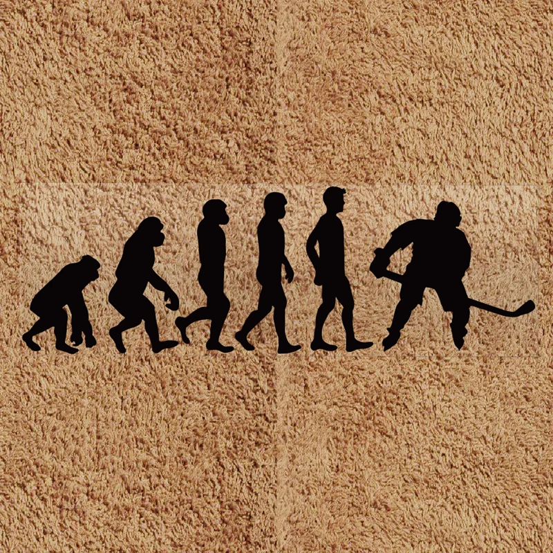 

Хоккейная Эволюция человека индивидуальная аппликация Водонепроницаемая Светоотражающая наклейка на машину 30,5 см x 10 см