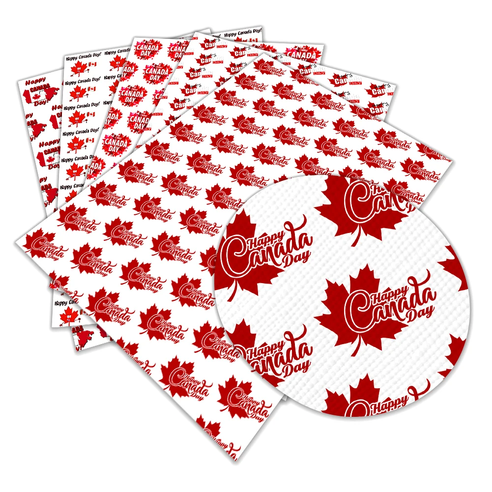 Канада день узор из искусственной кожи для аксессуары поделок банты волос сумки