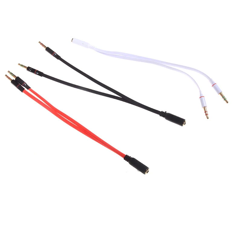 3.5 Plug 1 Female To 2 Male Y Splitter Earphone Audio Cables Headphone Transducer Combo Adapter For Headset Microphone - купить по