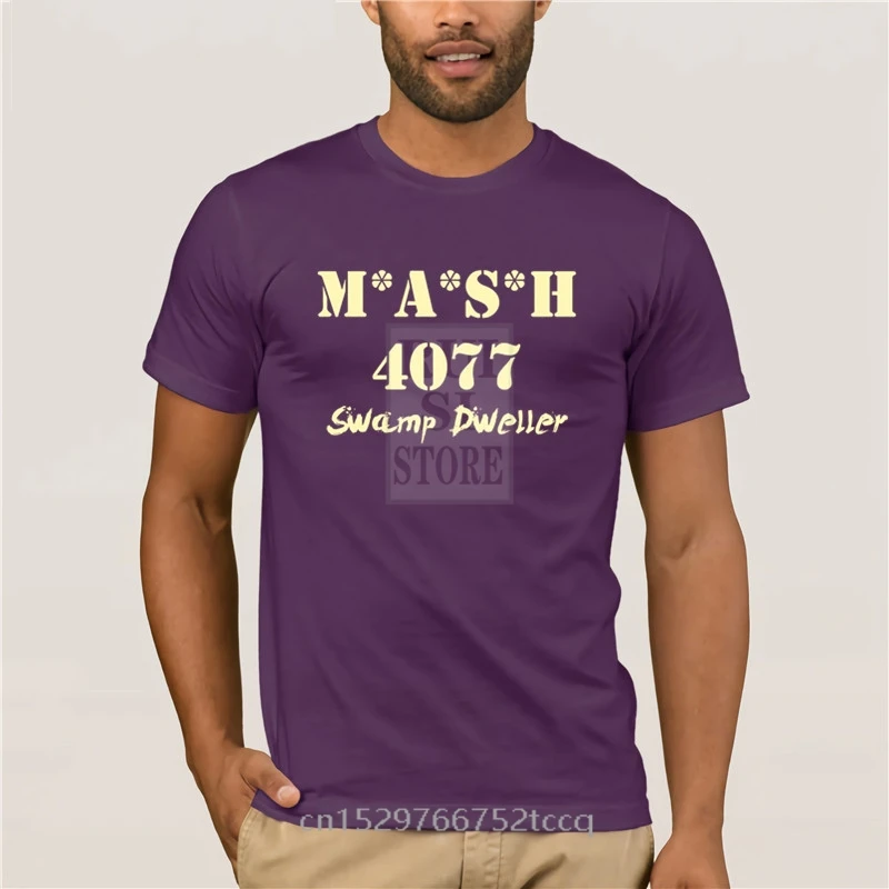 

Cotton fashion 2020 T shirt Free shipping MASH 4077 Distressed Logo homme pattern summer style fashion fashion man's T shirt