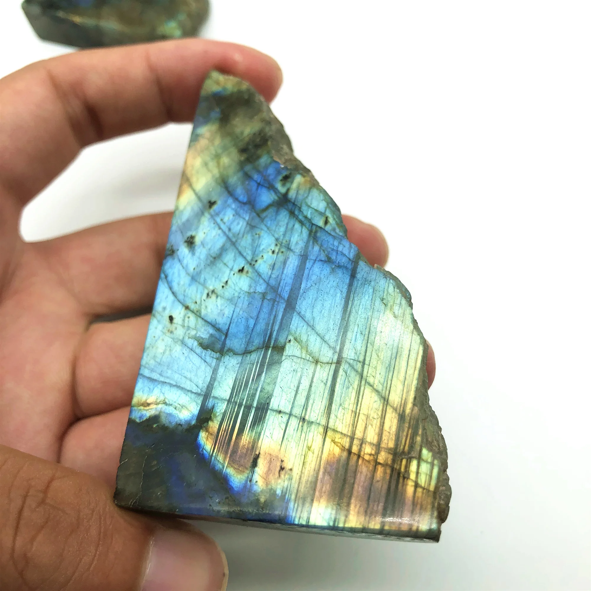 Натуральный Лабрадорит полуполировка Хрустальный лунный камень вспышка пол