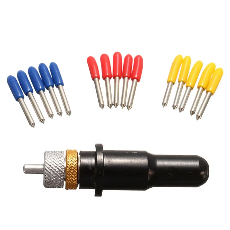 

12 мм черный режущий плоттер с 5 лезвиями 30/45/60 градусов для Roland виниловый резак держатель лезвия фрезеровка