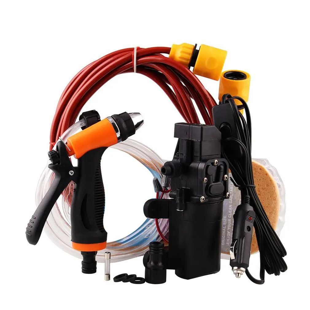 

12V Portable Car Wash High Pressure Water Spray Gun Electric Water Pump Kit Adjustable Garden Spray Sprinkler Machine