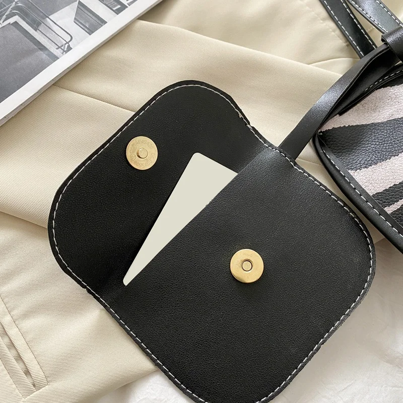 

Largecapacity PU Leather Zebra Pattern Women's Handbag Coin Purse Handbag Shopping Single Shoulder Bag with Small Wallet