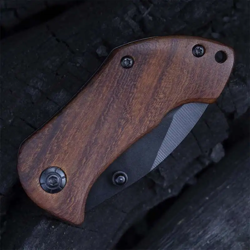 Складной нож 5cr18mov тактический карманный Клинок с деревянной ручкой для кемпинга