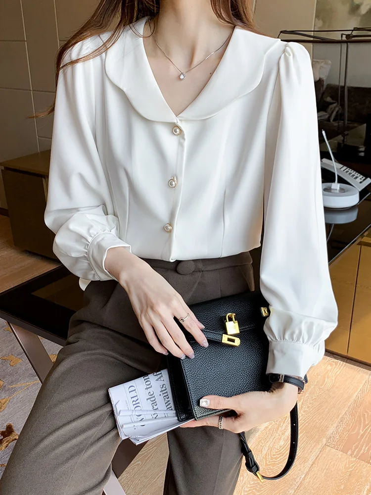 Новинка Весна 2021 Модная приталенная рубашка в Корейском стиле с кукольным