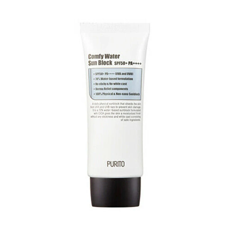 Удобный водный солнцезащитный крем PURITO SPF50 + PA ++++ 60 мл корейский физический для УФ