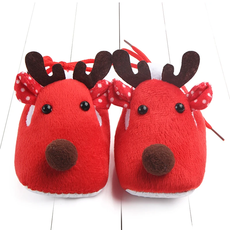 

New Baby Shoes Cute Christmas Deer Shape Infant First Walkers Baby Infant Soft Sole Anti-slip Sneakers Baby Girl Crib Shoes