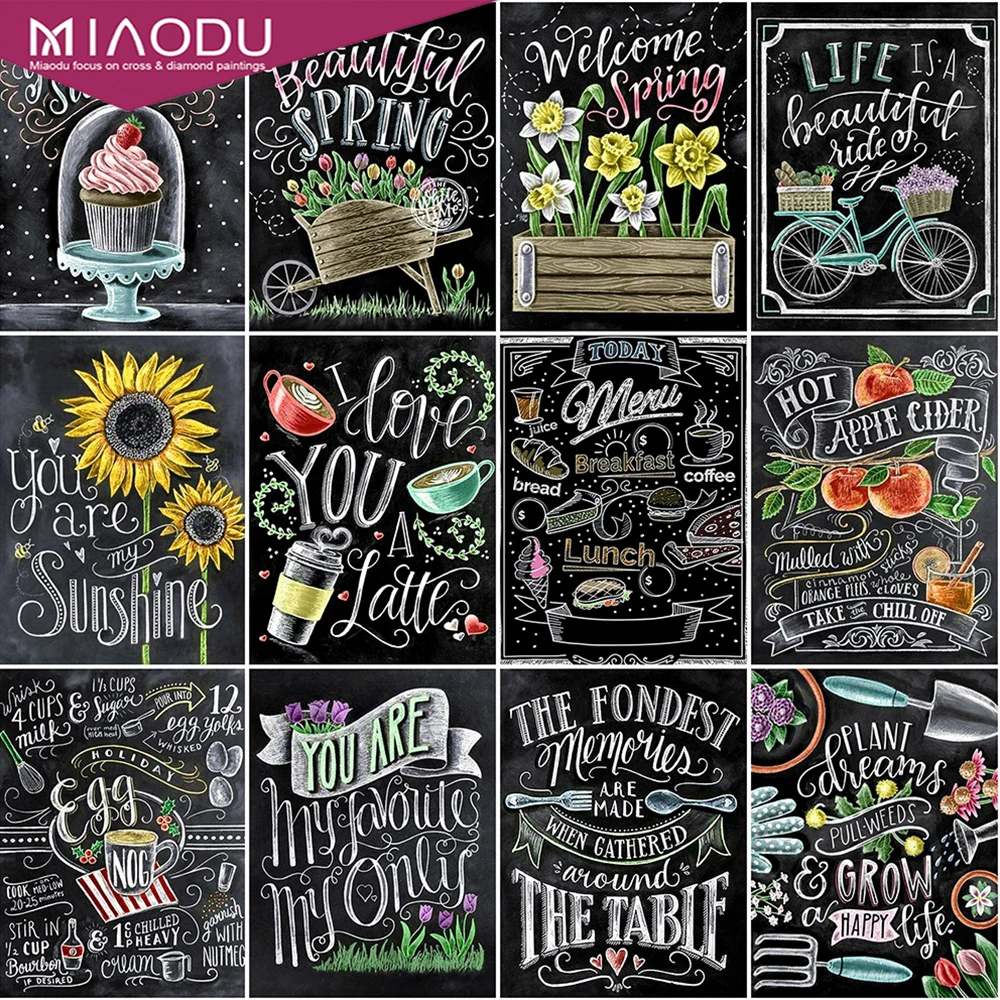 

Miaodu DIY Diamond Painting Cartoon Full Square Drill Mosaic Blackboard Drawing Diamond Embroidery Cross Stitch Decoration Home