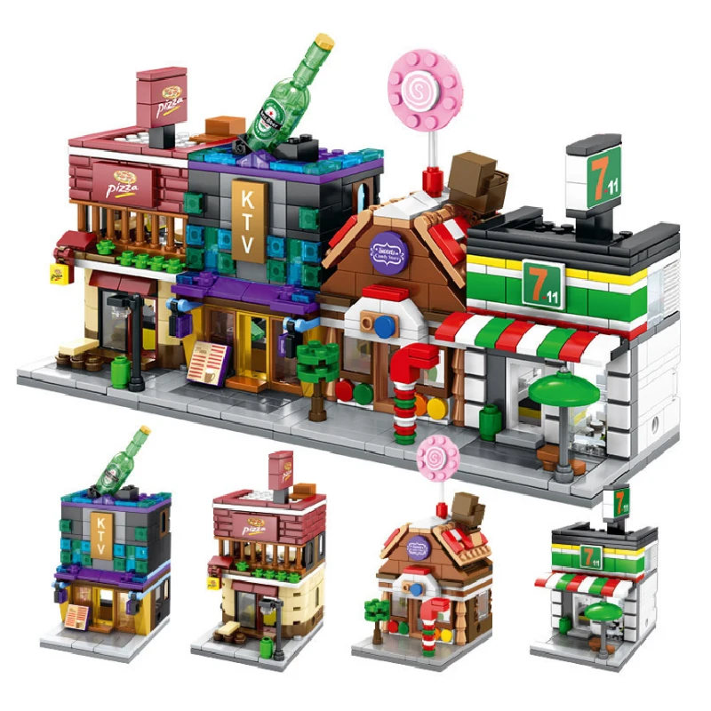 Конструктор строительный из строительных блоков: архитектура город улица