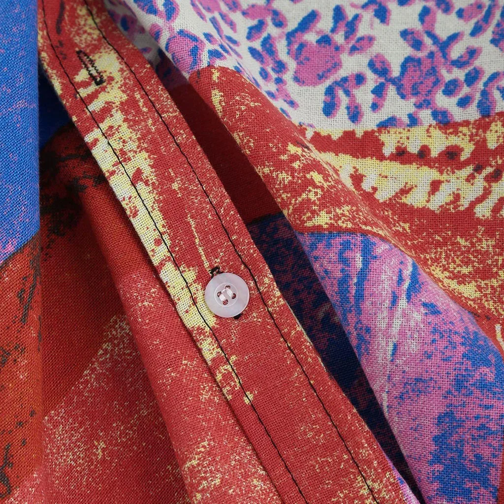 Мужская летняя рубашка с отложным воротником и короткими рукавами|Повседневные