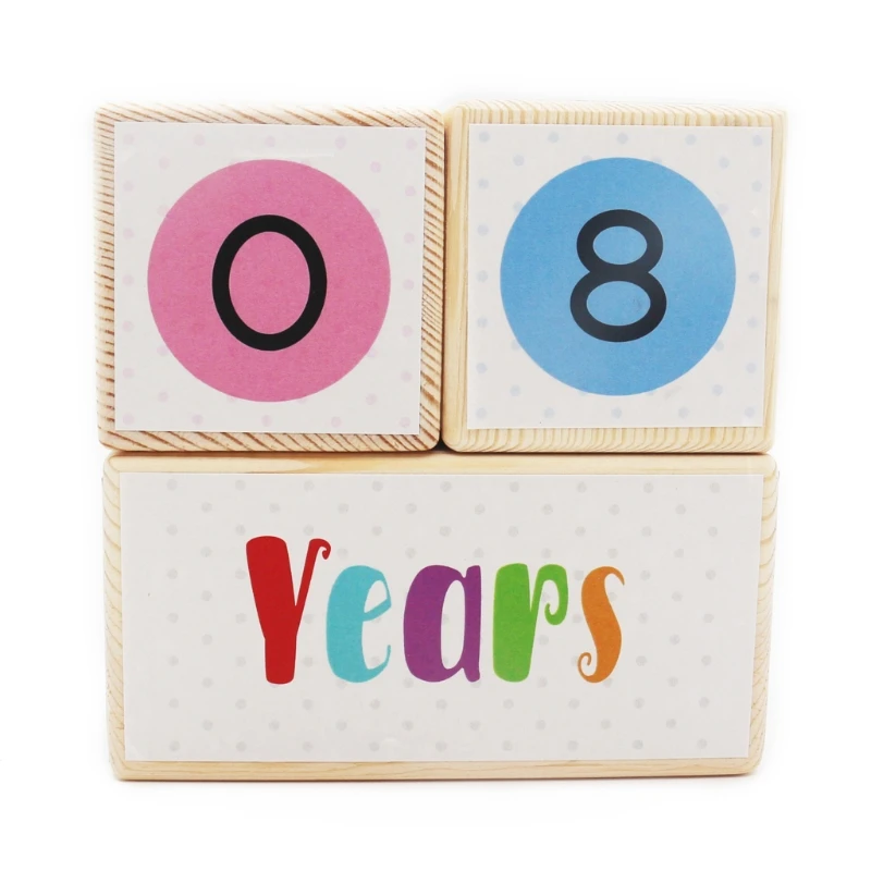 

3pcs/set Wooden Baby Age Milestone Blocks Newborn Birth Gift Souvenir Photography Tool Accessories Baby Educational Toy