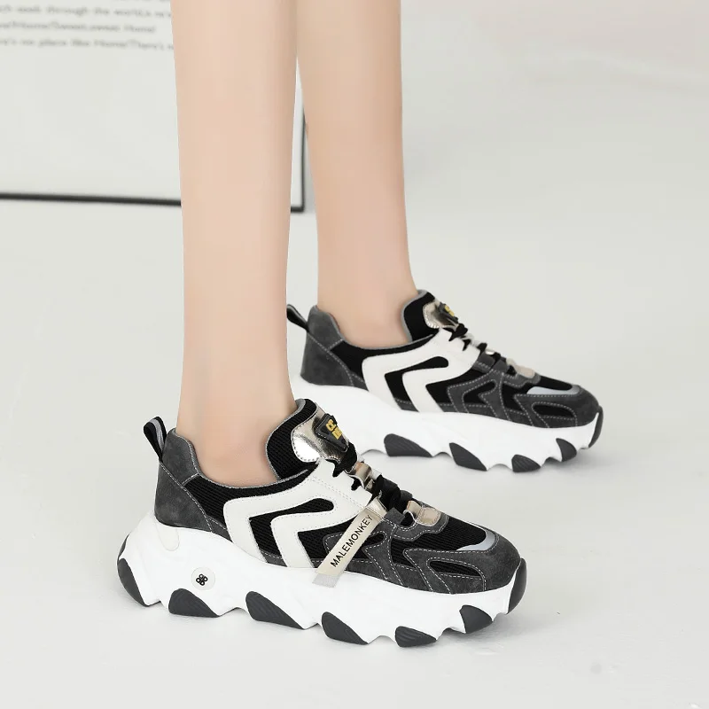 Женские дышащие кроссовки удобная повседневная обувь на платформе шнуровке