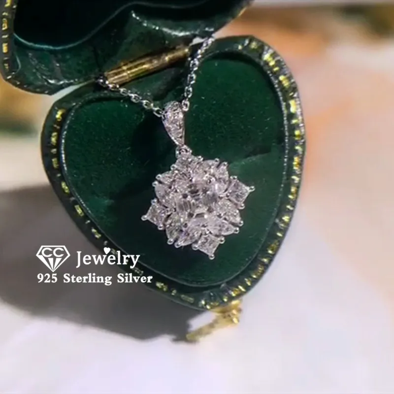 CC Кулоны из нержавеющей стали для женщин S925 Стерлинговое Серебро кубического