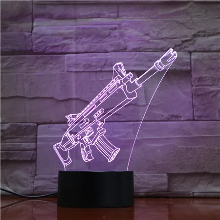 Акриловый светодиодный ночник Counter-Strike для игр CS M4 A1 светильник с сенсорным