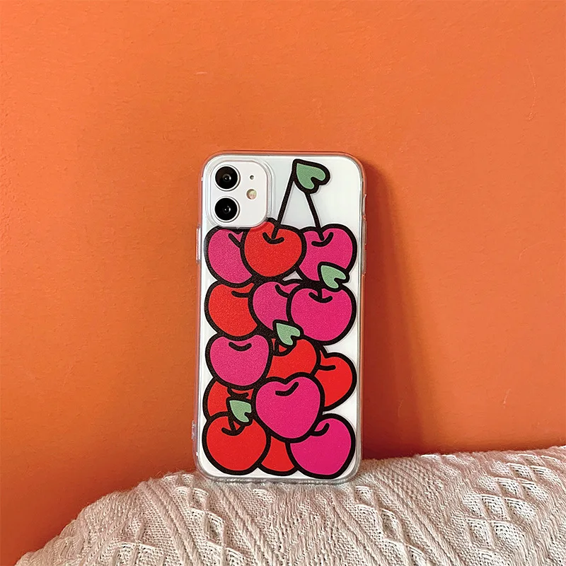 

2021 Cartoon Cherry Case For iPhone 12 11PROMAX 11PRO SE2020 7 8 7Plus 8Plus X XS XSMAX XR 6 6S 6Plus 6SPlus High Quality Case