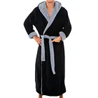 Мужской банный халат с капюшоном из фланели для детей повседневная детская одежда; Плотная осенне-зимняя длинный халат кимоно теплая домашняя пижама банный халат, пижама, одежда для сна