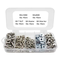 3d printer diy screw set m5%c3%978mm m5%c3%9710mm hexagon hex socket screw bolt with 20s slide nut t nut m5 washer in plastic storage box