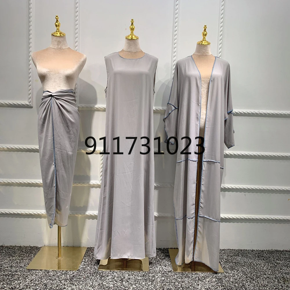 Eid Kaftan Abaya Dubai Turkey Islam Arabic Muslim Dress Sets Robe Longue Kimono Ensemble Femme Musulmane Abayas For Women Caftan |