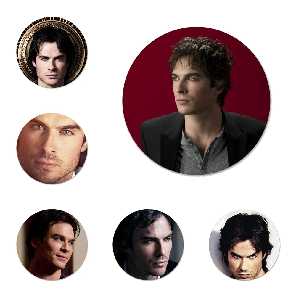 

The Vampire Diaries Ian Somerhalder Icons Pins Badge Decoration Brooches Metal Badges For Clothes Backpack Decoration 58mm