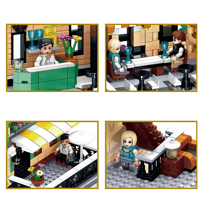 

1183 Pcs Bricks Restaurant Creator Street View Model Building Blocks Boys Christmas Birthday Gift Kids Toys For Children