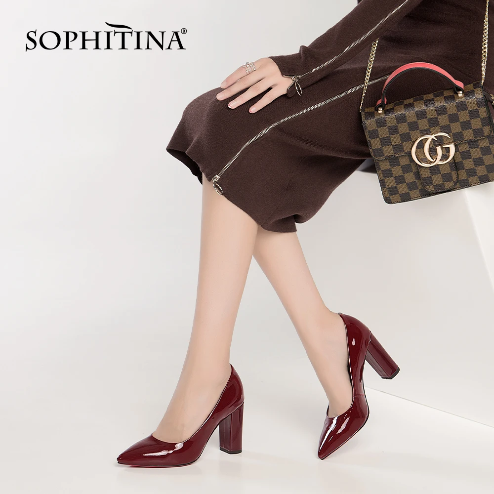 SOPHITINA/новые женские туфли лодочки Высококачественные элегантные ручной работы