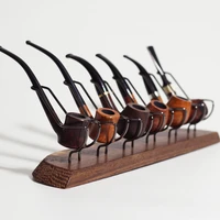 4309519 5mm retro and durable solid wood 6 bits smoking pipes display stand wooden pipe rack tobacco pipe accessories