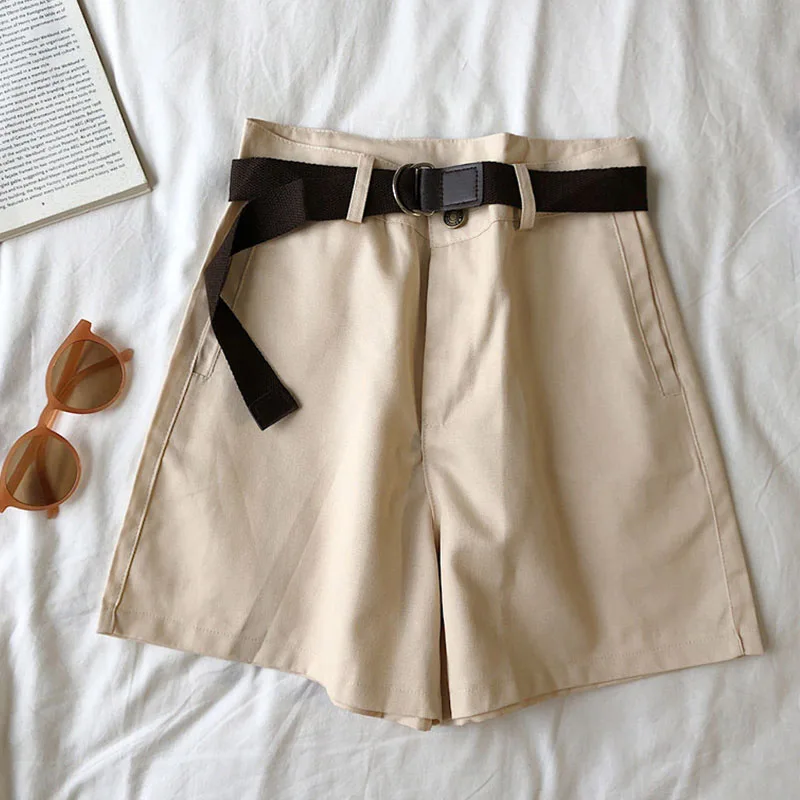 Женские винтажные шорты genayoa черные повседневные с широкими штанинами и высокой