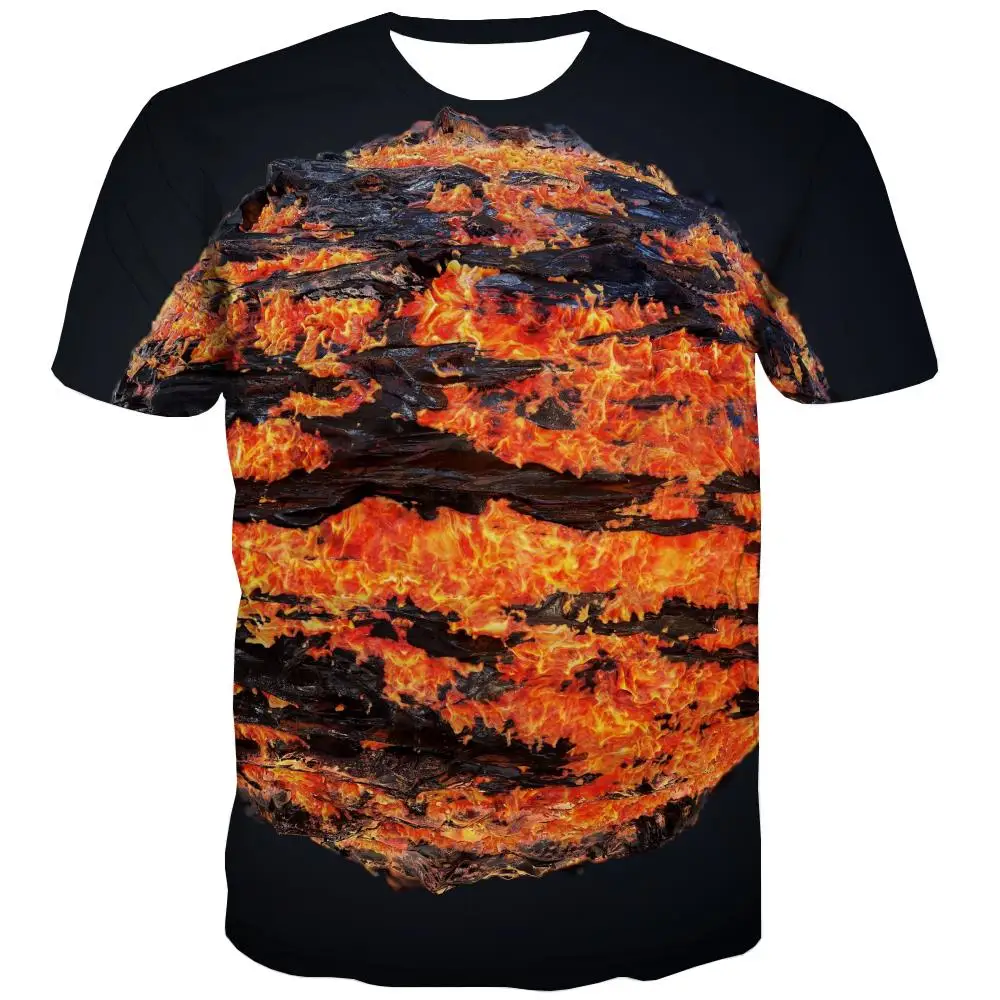 

QCIV Brand Planet T-shirt boy Flame Tshirt Printed Painting Tshirts Casual Art T-shirts 3d kids Clothing summer Cool Streetwear