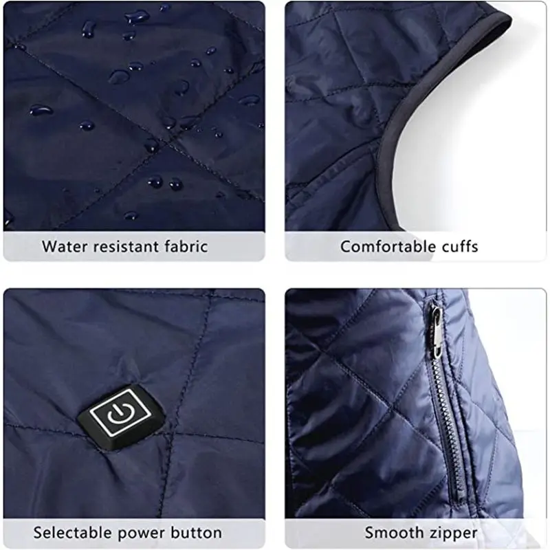 Women Heating Vest Autumn and Winter Cotton USB Infrared Electric suit Flexible Thermal Warm Jacket | Женская одежда