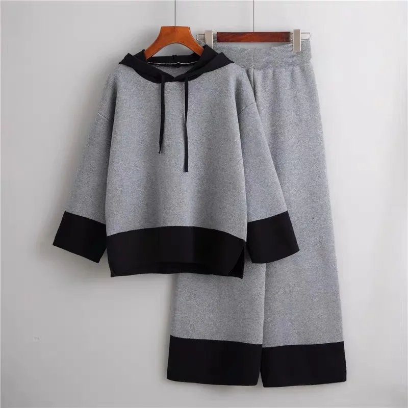 DISIMAN свитер большого размера зимняя одежда женские штаны карго Женский комплект