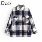 Модная зеленая красная клетчатая куртка для женщин, зимнее пальто с длинным рукавом, офисные пальто и куртки для женщин, куртка-бомбер большого размера 2019