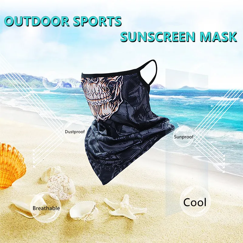 

1@# Breathable Sunscreen Hiking Mask Covering Neck Ice Silk Climbing Mask Sunscreen Artifact Multi Style Ear Hanging Face Towel