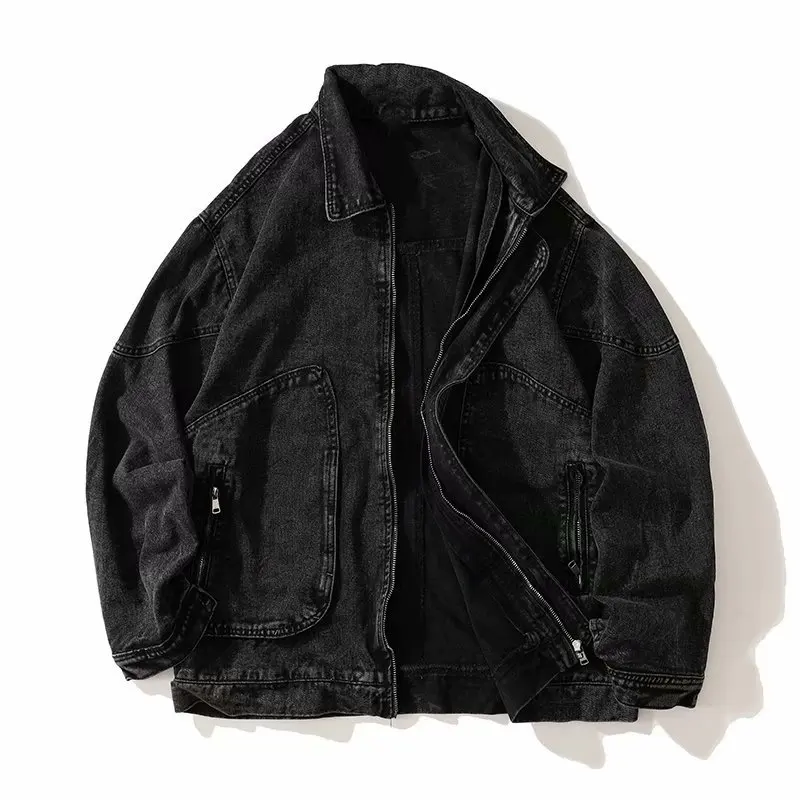 

Autumn New Denim Jacket Men's Men's Hip Hop Men's Retro Denim Jacket Street Casual Bomber Jacket Harajuku Fashion Coat