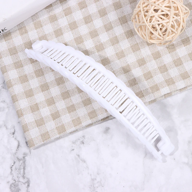 

1PCS Banana Hair Clip Ponytail Hoder Hair Clamp Solid Color Hair Claws Barrettes Hairpins Hair Accessories For Women Girls