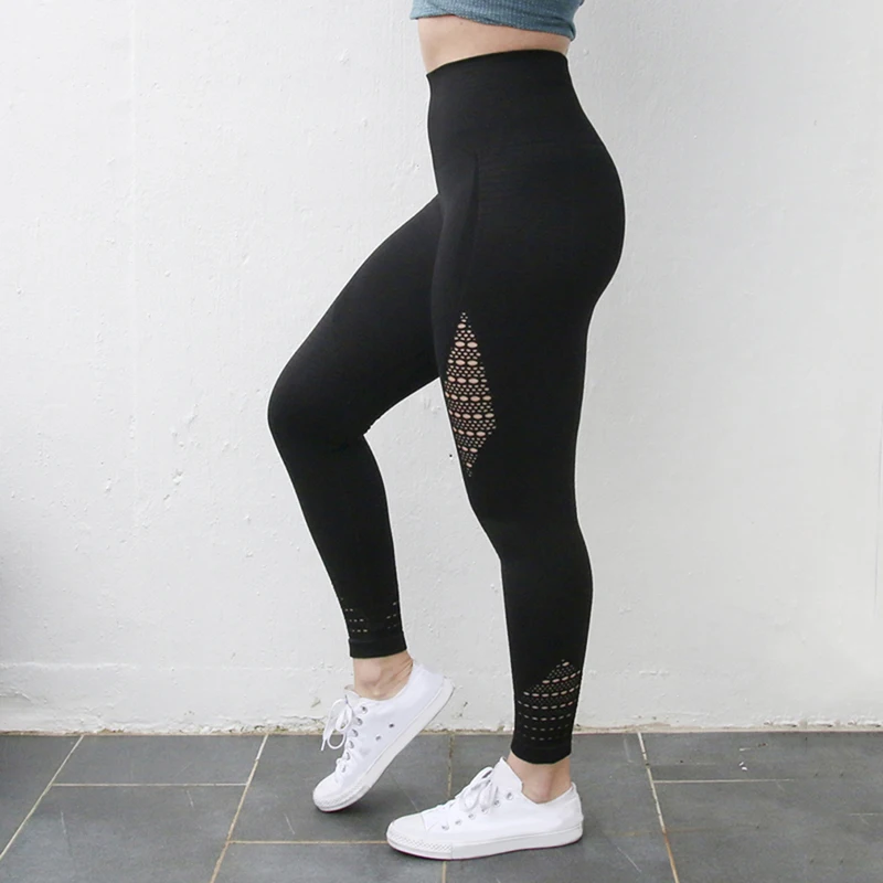 

High Waist Elasticity Tight Women Seamless Leggings Leggings Casual Push Up Slim Jeggings Solid Color Polyester Clothing
