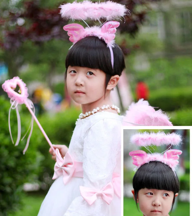 

Kids Star Shape Fairy Wand Stick Halo Angel Wing Headband Headdress Garland For Festival Carnival Party Costume Accessories