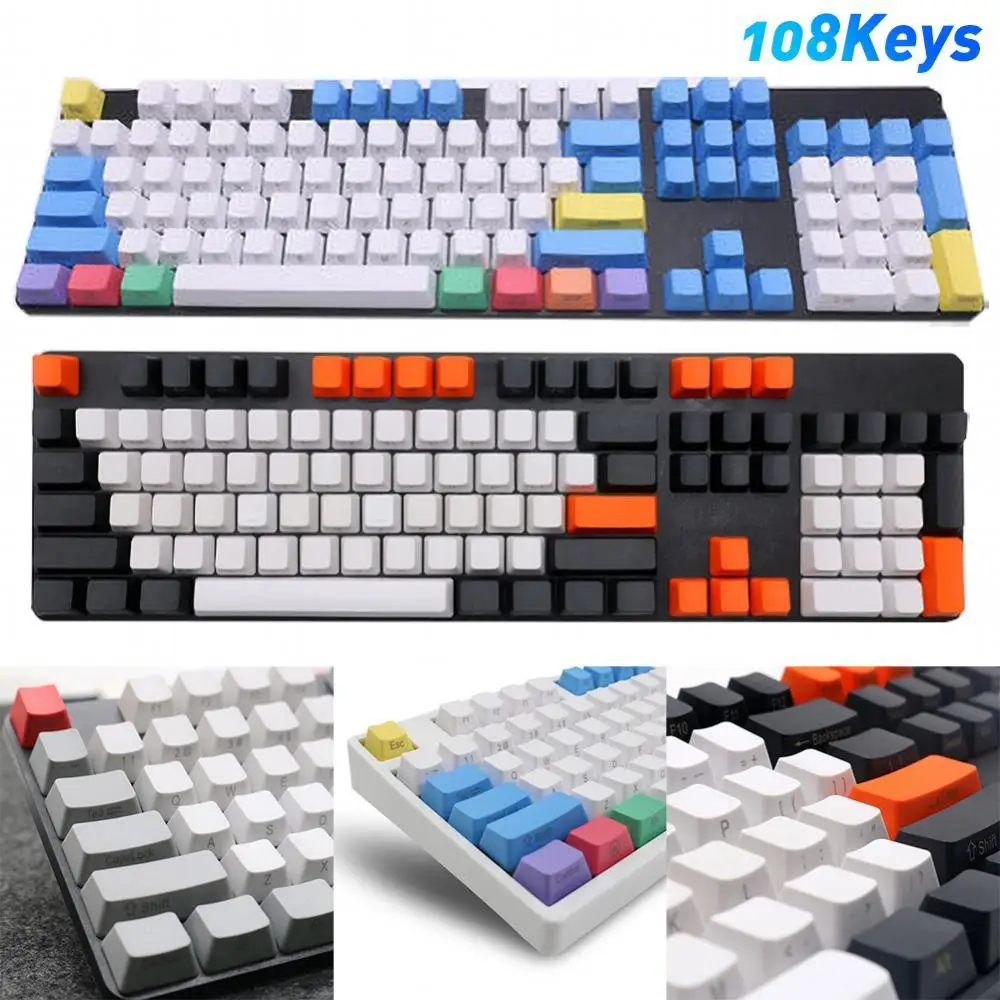 Механическая клавиатура PBT с 108 клавишами индивидуальные колпачки клавиш боковые