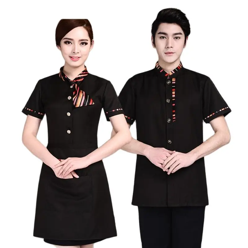 Униформа для отеля женское летнее платье с коротким рукавом обслуживающего