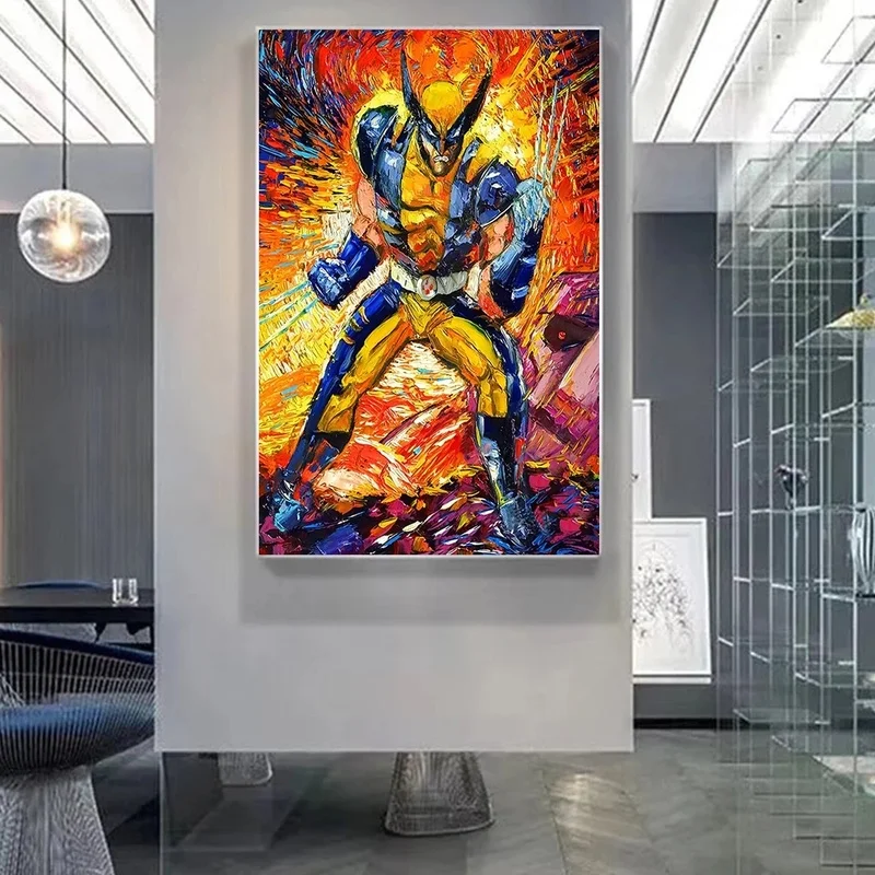 Картина на холсте из комиксов Marvel Мстители Дэдпул Росомаха постер с рисунком