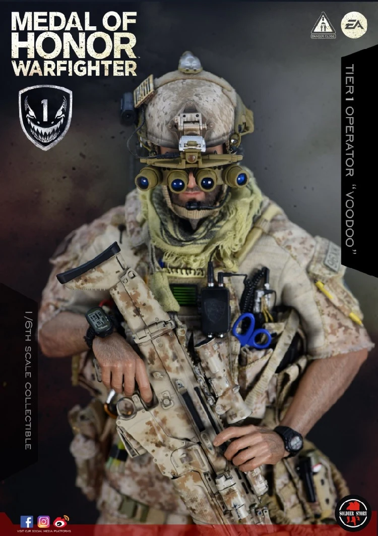 

In Stock 1/6 Scale Male Soldier Figure SS106 Medal Of Honor Navy SEAL Tier One Operator Voodo Action Figure Model for Fans Gifts