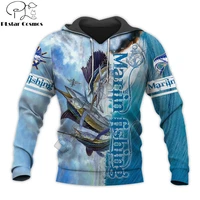 drop shipping marlin fishing 3d printing mens hoodie unisex hoodies sweatshirt autumn streetwear casual jacket tracksuit kj765