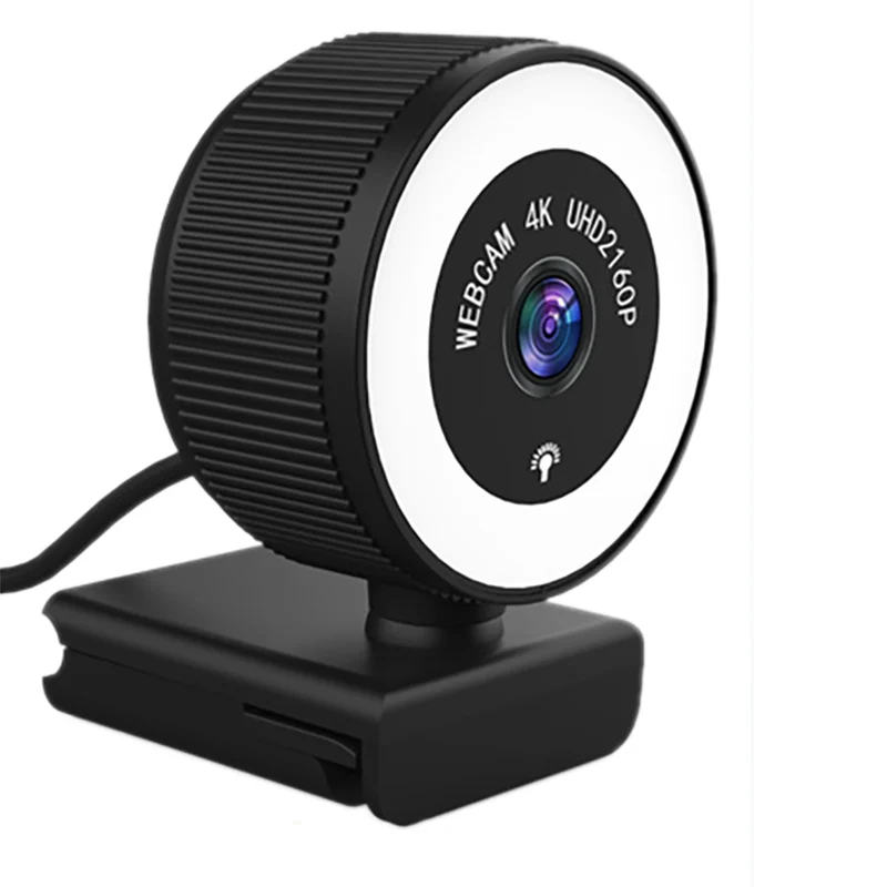 

4K HD Webcam Built-in Digital Microphone 360360-Degree Rotation Free Adjustment Built-in Light for PC, Etc - 2160P