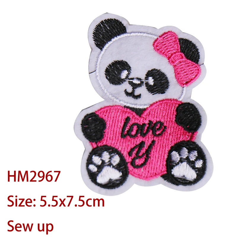 Модные нашивки с вышивкой фруктов панды собаки бабочки глаз значок аппликация