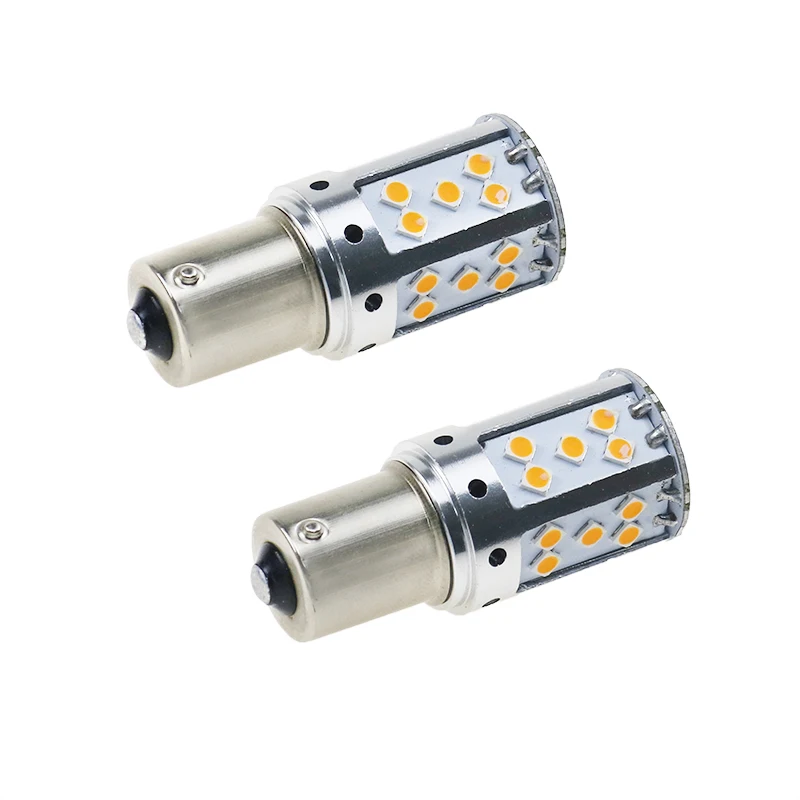 20 шт 1156 P21W BA15S PY21W BAU15S 7440 W21W светодиодный Canbus автомобильные лампы 2400Lm поворота янтарного светильник 3030 35smd индикатор для автомобильных фар
