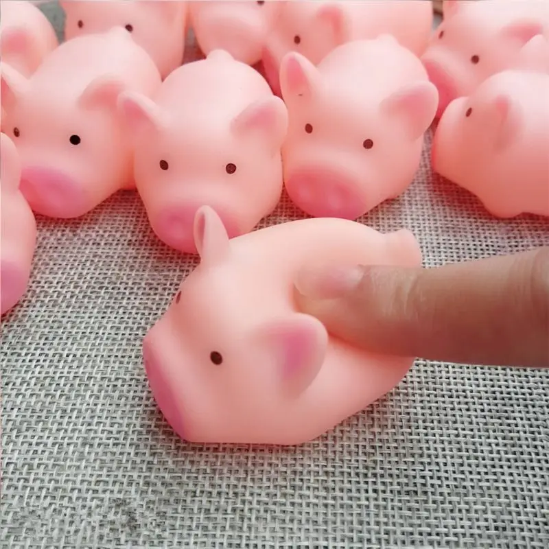 

Kawaii Pink Pig Animal Squeeze Toy Baby Bath Toy Bedroom Doorbell Practical Jokes Kids Gift