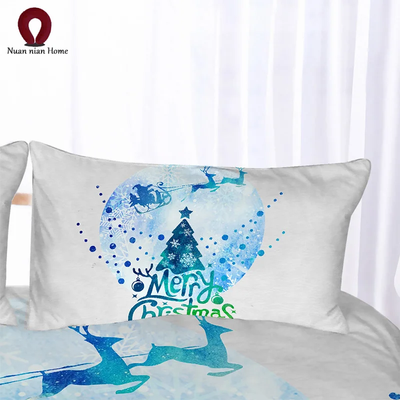 3D Рождественский Комплект постельного белья белая Рождественская елка