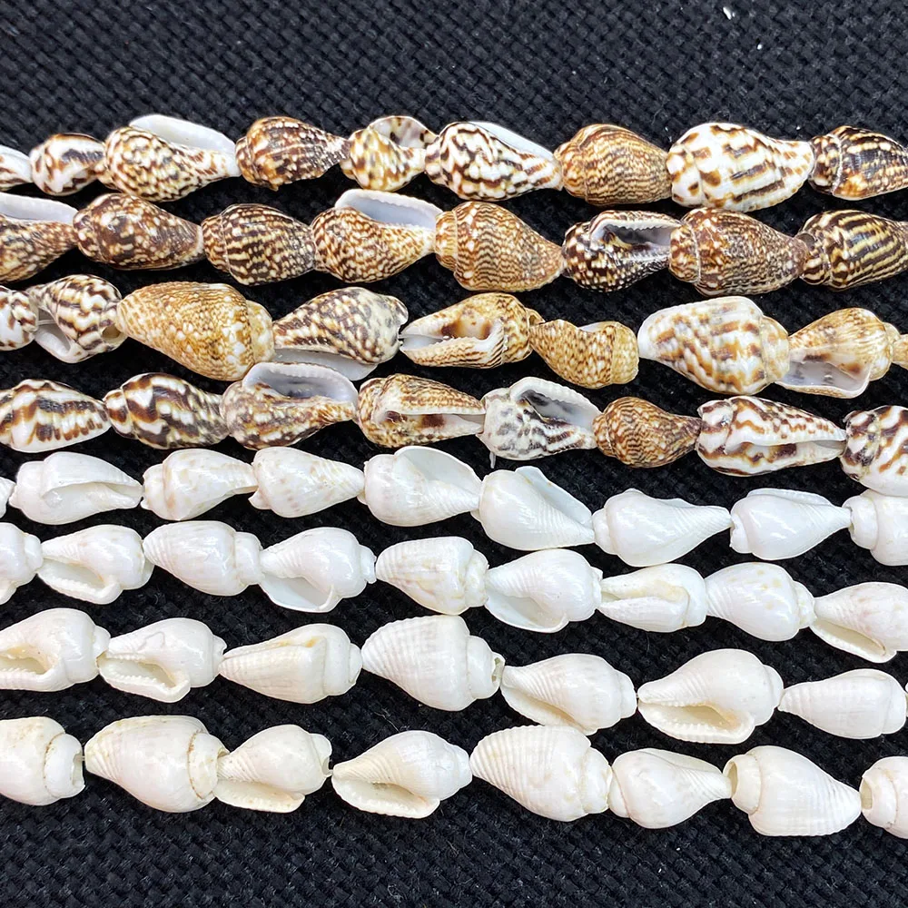 8-12mm Natural Conch Shell Beads Mini Size White/yellow Colors DIY for Making Bracelets Necklace Jewelry Whosale Price 50 Inch